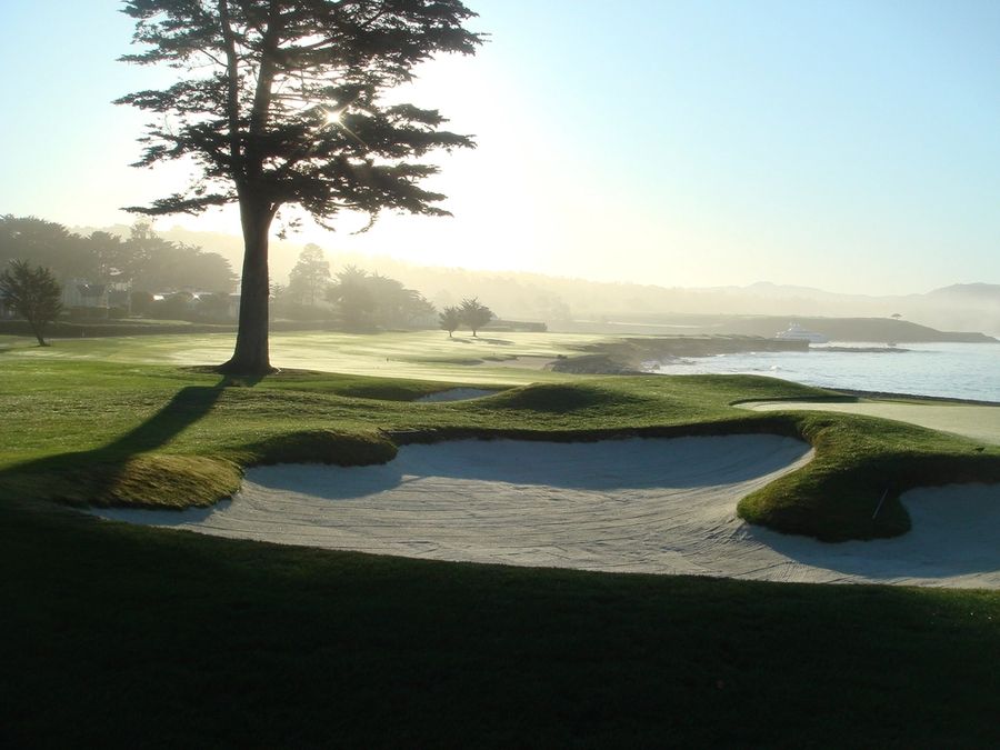 Bunker in morning light near the water
